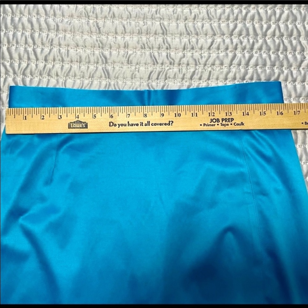 Turquoise Blue Satin Pinup Girl Pinup Couture Pinup Stars Skirt - Picture 6 of 11